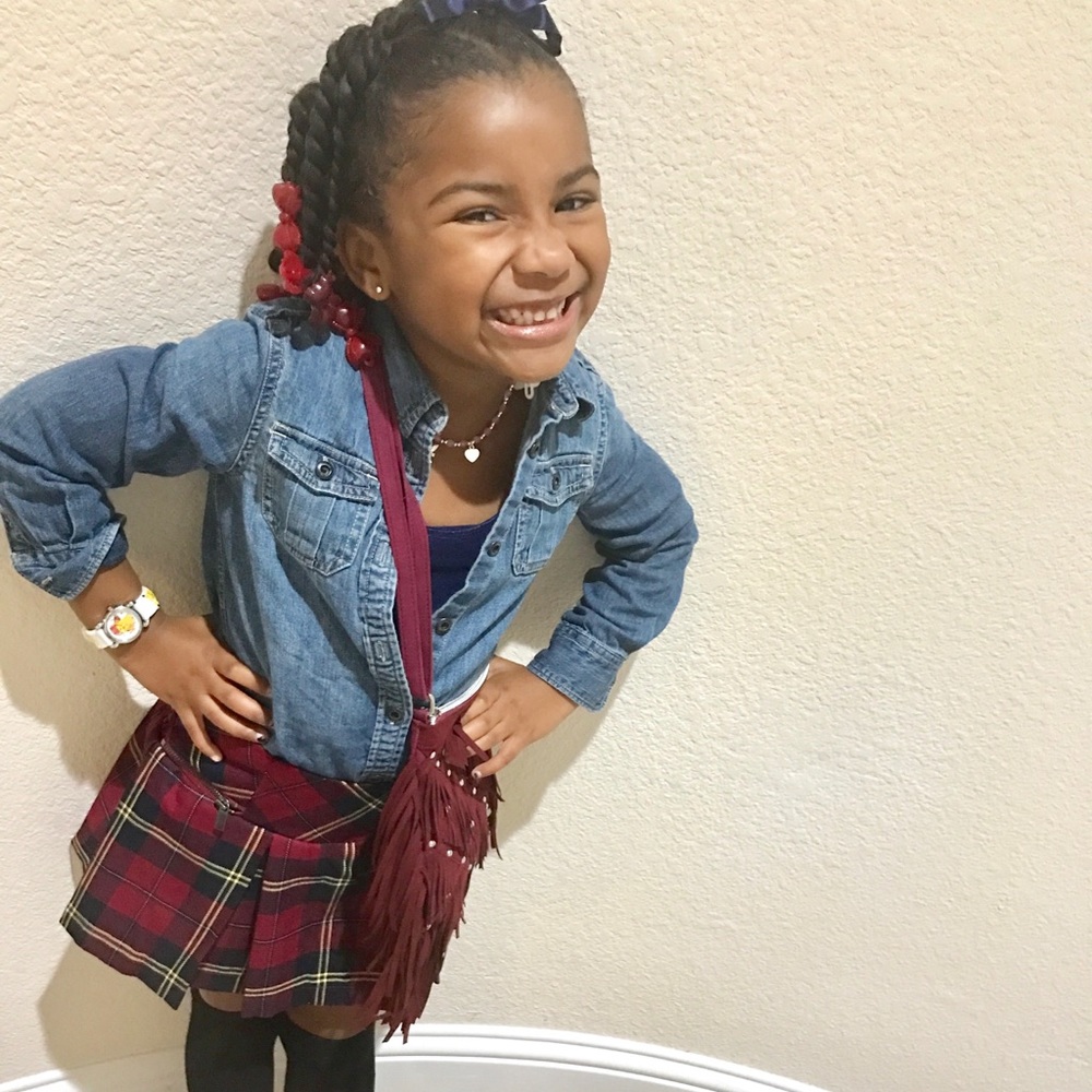 Plaid pleated skirt with shorts attached